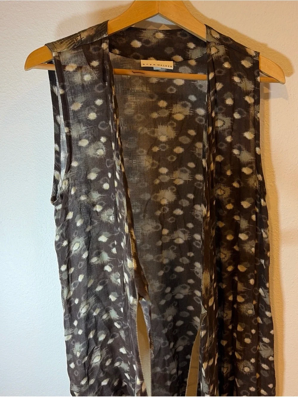 Brynn Walker Viscose Wool  Lightweight Open Cardigan Lagenlook USA Waterfall Med